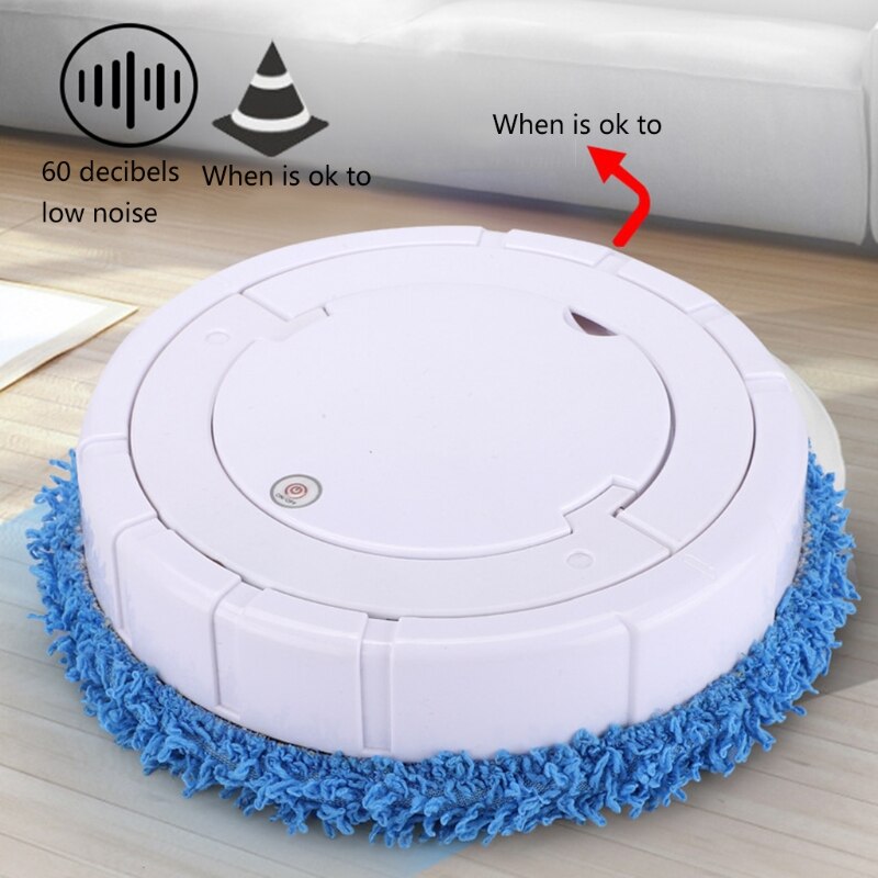 Auto Robotic Vacuum 2 Cleaning Mop Cloth Wet/Dry Use 360 Degree Rotatable Mopping/Vacuuming/Sterilizing No Dead