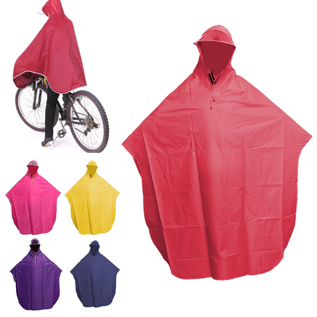 Men Women Cycling Bicycle Bike Raincoat Rain Cape Poncho Hooded Windproof Rain Coat Mobility Scooter Cover Rain Coat