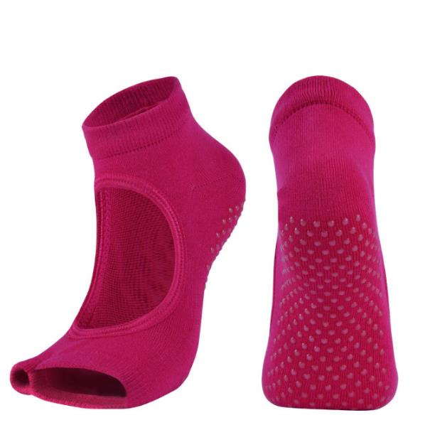 Kvinnor gym yoga strumpor halkfri delad tå fotled bomullsstrumpor massage sox barre dance casual solid mjuk ventilerande anti slip strumpor: B
