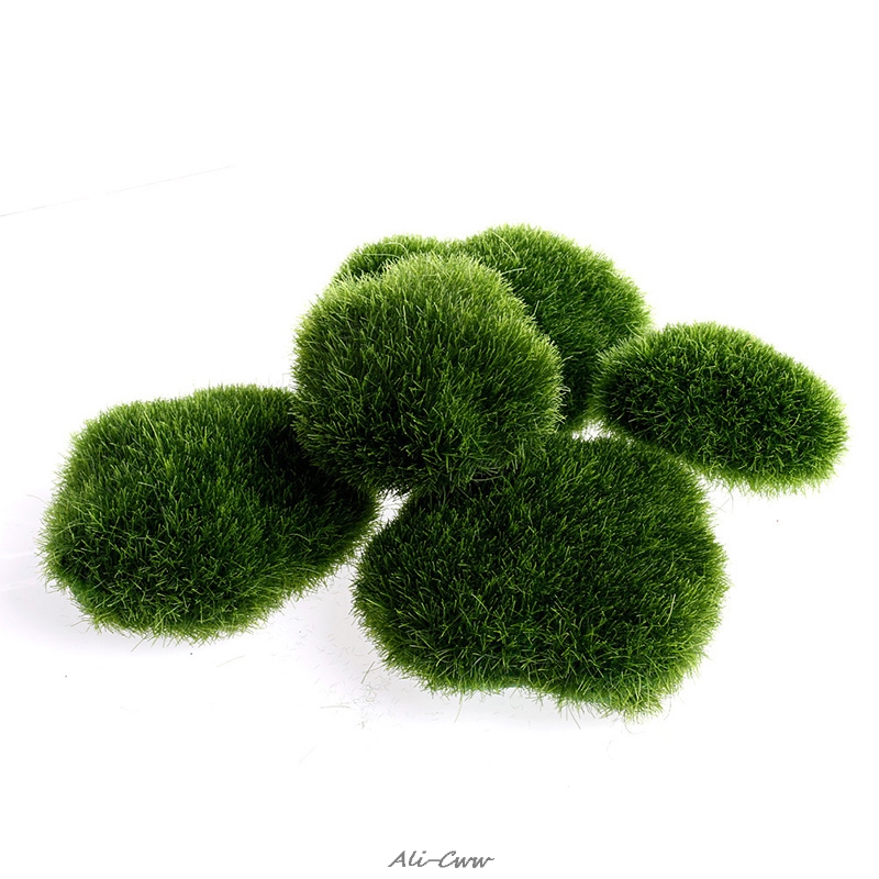 5 pçs verde artificial musgo pedras grama planta potted casa jardim decoração paisagem