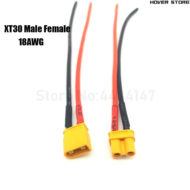 2PCS Accumula TX30 TX60 Maschio Femmina Spine 12AWG 18WAG Meter Rosso Nero Filo di Silicone Per RC Controllore di Volo Lipo batteria: 2 XT30 Female Male