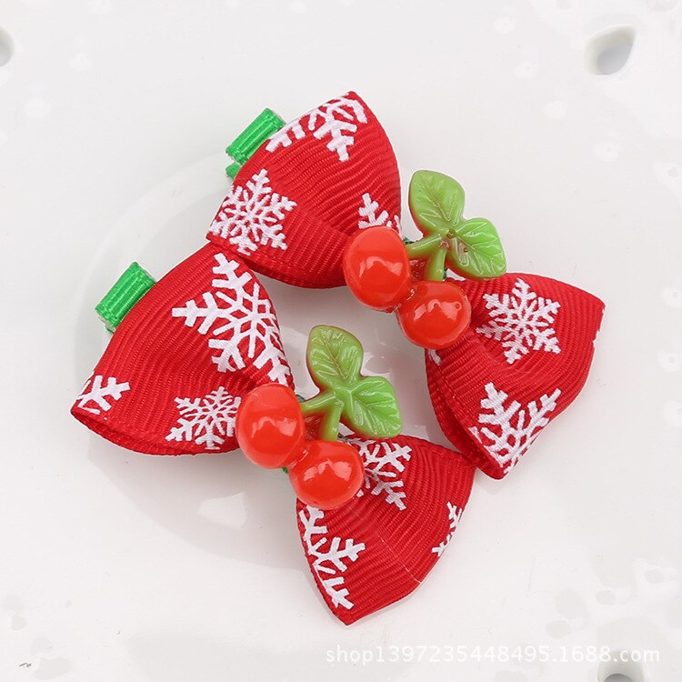 Anneau élastique pour cheveux, 2 pièces/ensemble, accessoires de cheveux de noël pour enfants, bande en caoutchouc, serre-tête pour filles: NO.2