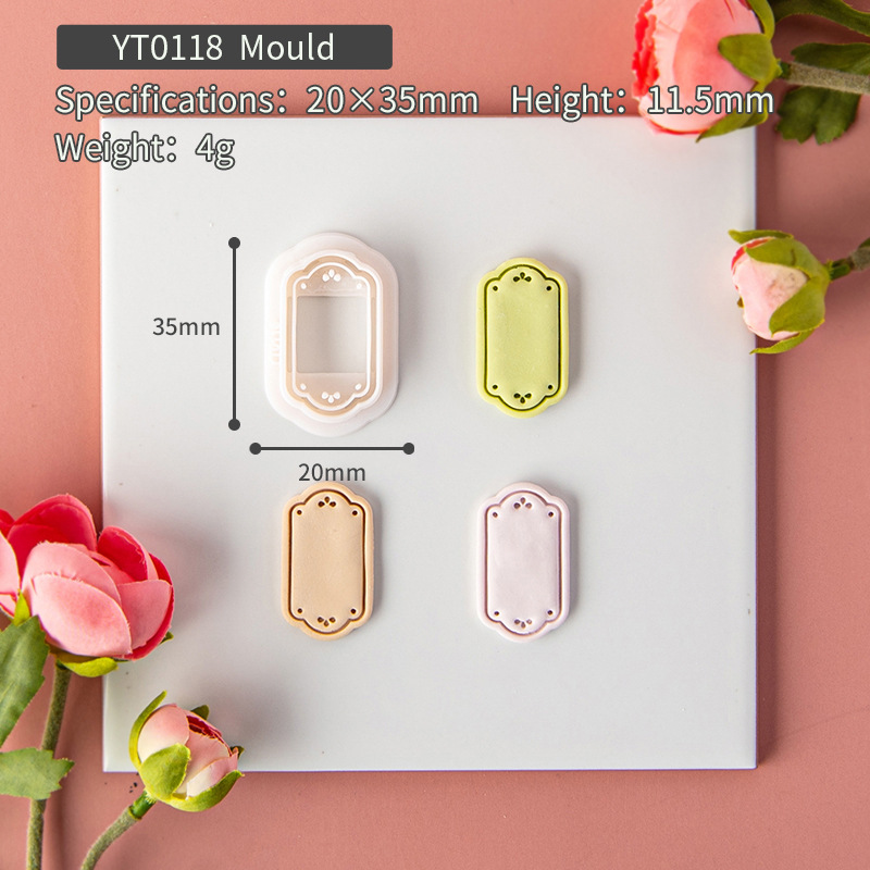 Lace Frame Polymer Clay Cutter Retro Texture Embossing Mold Polymer Clay Tools Polymer Clay DIY Earring Mold: Light Grey