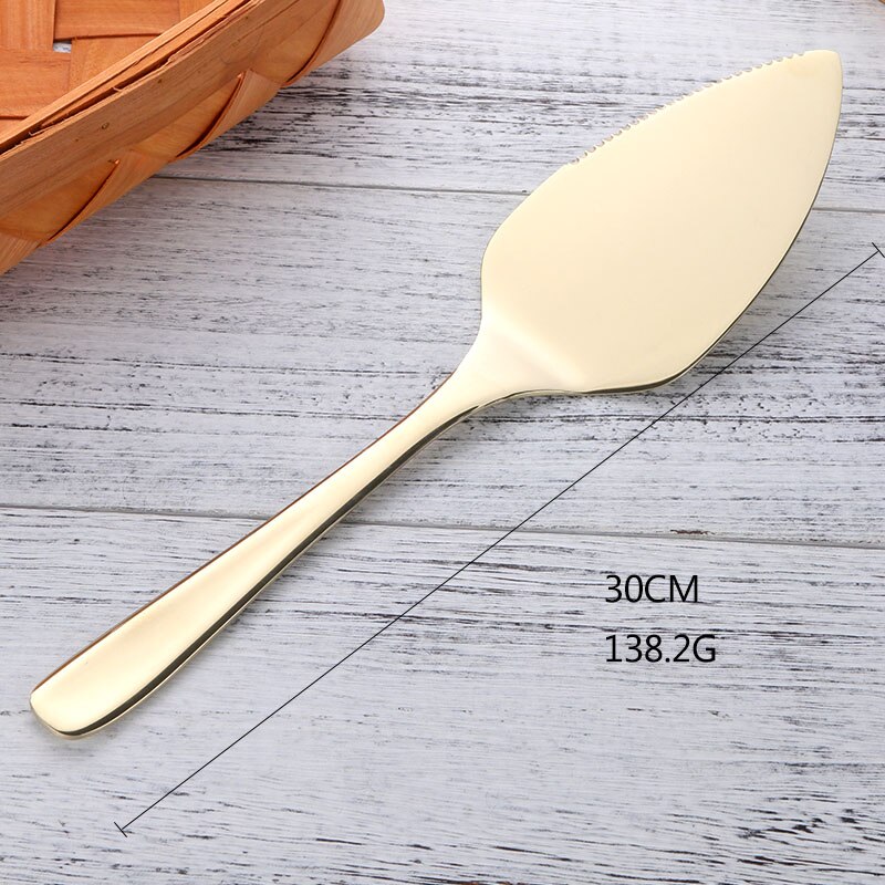 1/3PCS Stainless Steel Cake Shovel Set Bread Pizza Knife Dessert Pie Divider Cutter Spatula Server Baking Tool for Party Wedding: pale gold
