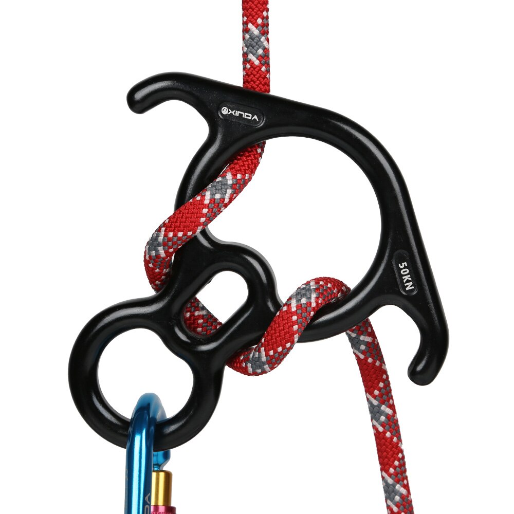 Xinda rock climbing descender OX Horn 8 descend ring downhill eight ring with Bent-ear Rappelling Gear Belay Device Equipment