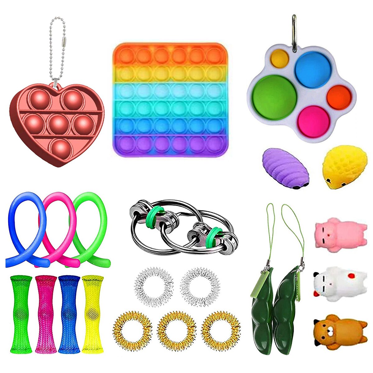 22 pacote de brinquedo sensorial fidget conjunto estresse autismo ansiedade alívio brinquedos para crianças adultos menina crianças sensoriais alívio do estresse brinquedos