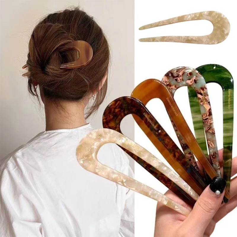 Épingle à cheveux en forme de U pour femme, fouet de luxe, style prairie, style chinois, épingle à cheveux enroulée, simple, 03, partenaires, vêtements de sauna