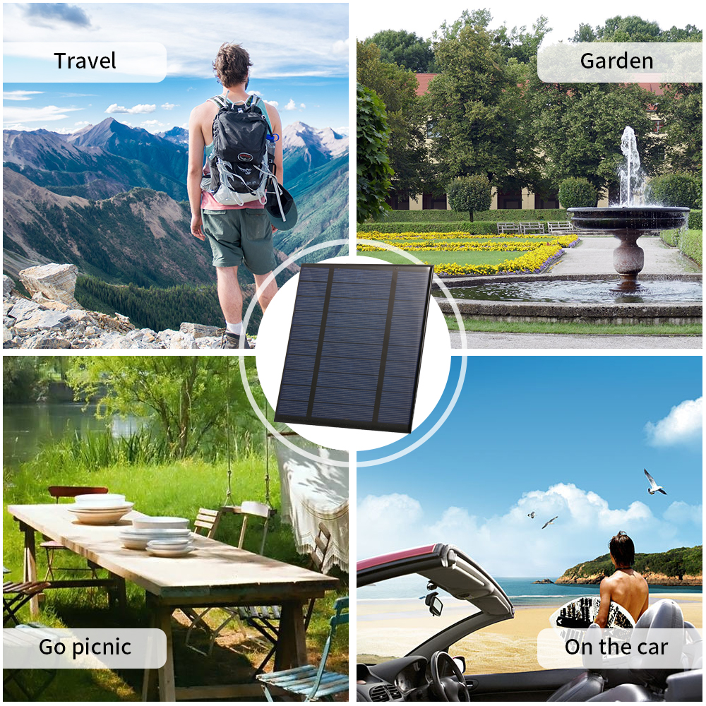 2.5W/5V/3.7V Portable Solar Charger With USB Port Compact Solar Panel Phone Charger For Camping Hiking Travel