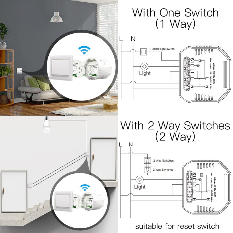 Smartlight switch module zigbee tuya app fjernbetjening stemmestyring arbejde med alexa / google home / siri