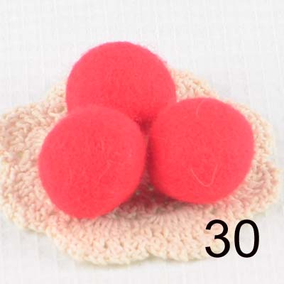Boules de feutre 100% laine, 50 pièces/lot, 3cm, pompons colorés, matériel artisanal, boules de laine, décoration de salle de noël pour la maison: 30 red