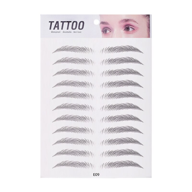 3d øjenbryn klistermærke bionisk bryn semi-permanent vandoverførsel vandtæt tatovering øjenbryn broderi øjenbryn patch makeup værktøjer: 10