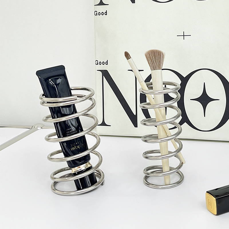 Stainless Steel Toothbrush Holder Metal Bathroom Accessories Tool for Toothpaste Makeup Brush Storage Rack Home Decoration
