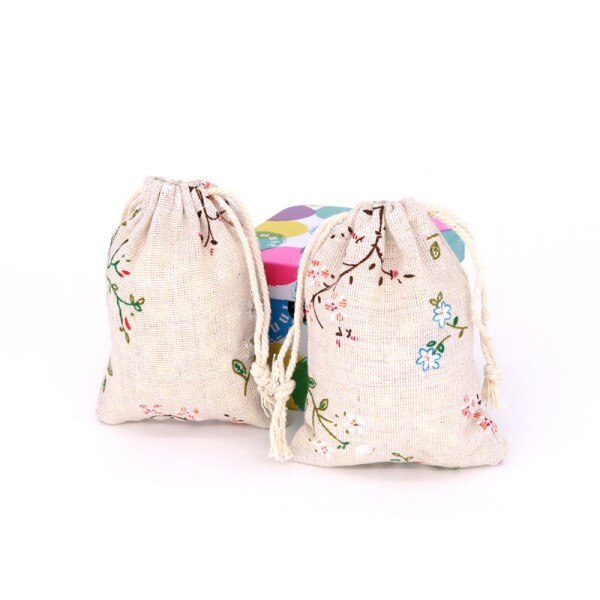 5pcs/lot Flower Cotton Bags 8x10cm Mini Jewelry Happiness Wedding Candy Bags Fabric Drawstring Cute Usual Bags: No. 20