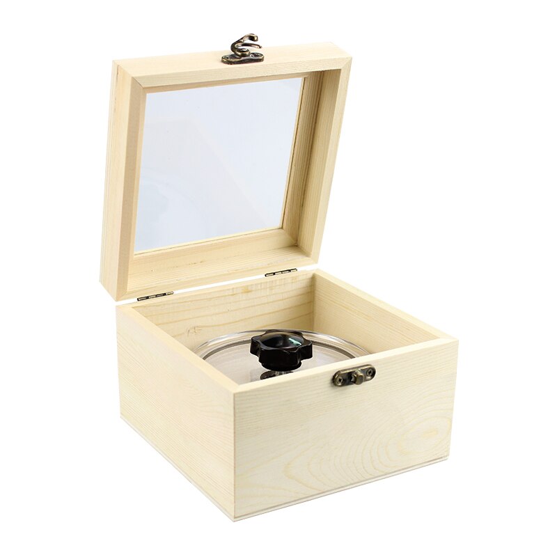 LP Vinyl Record Reiniger Clamp Record Label Saver Schutz Wasserdicht Acryl Clean Tool Mit Reinigung Tuch: Wooden Box