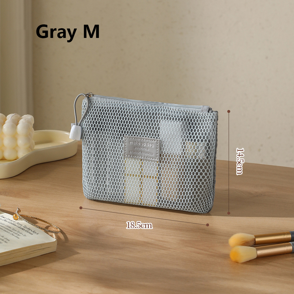 Mesh Clear Makeup Storage Small Bag Pillow Lipsticks Cosmetic Washbag Pouch Large Capacity Mini Women Organizer Bag Clutch Bag: MULTI