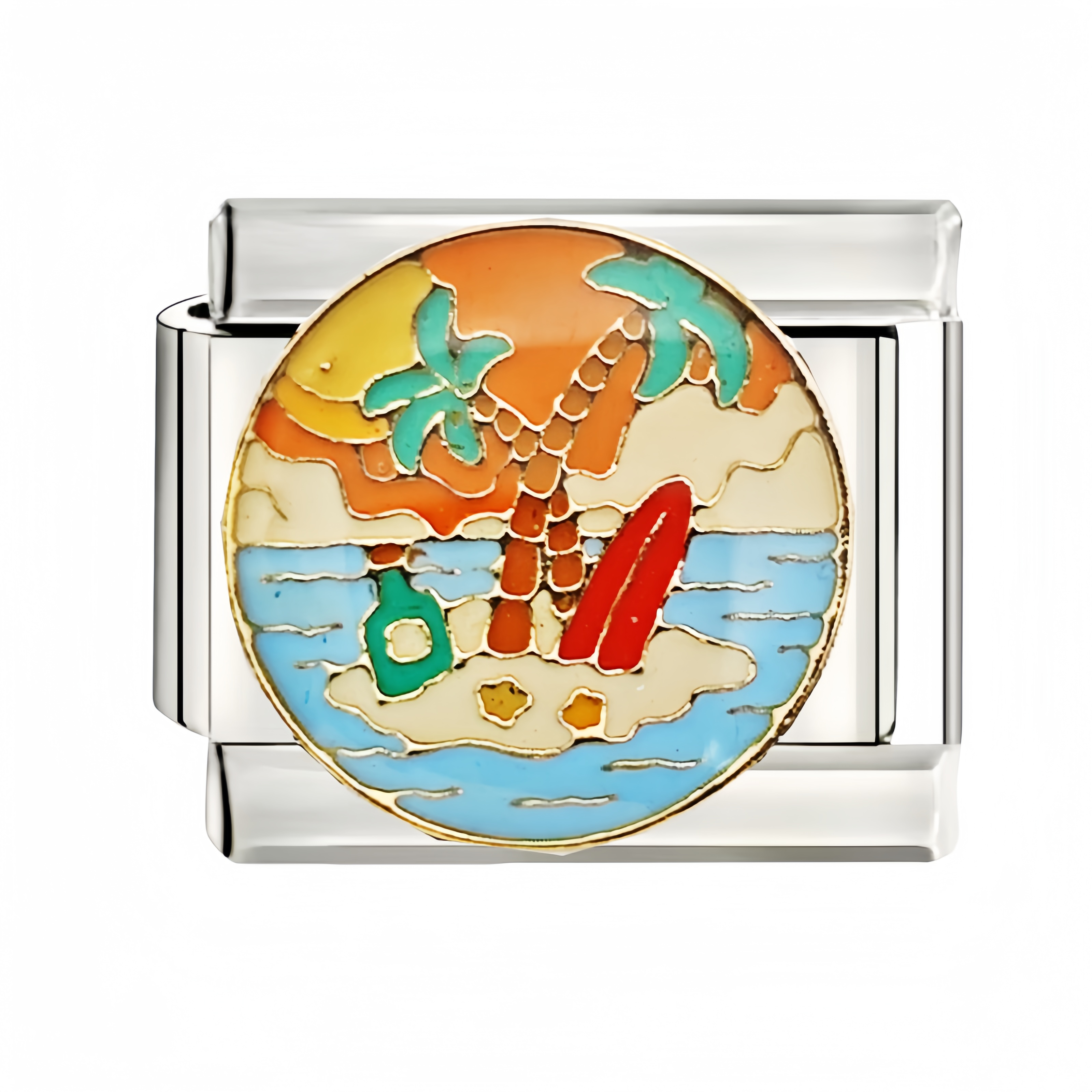 Women's Cute Cat Italian Charms Links Beads Fit 9mm Stainless Steel Bracelet Making Jewelry: Blue