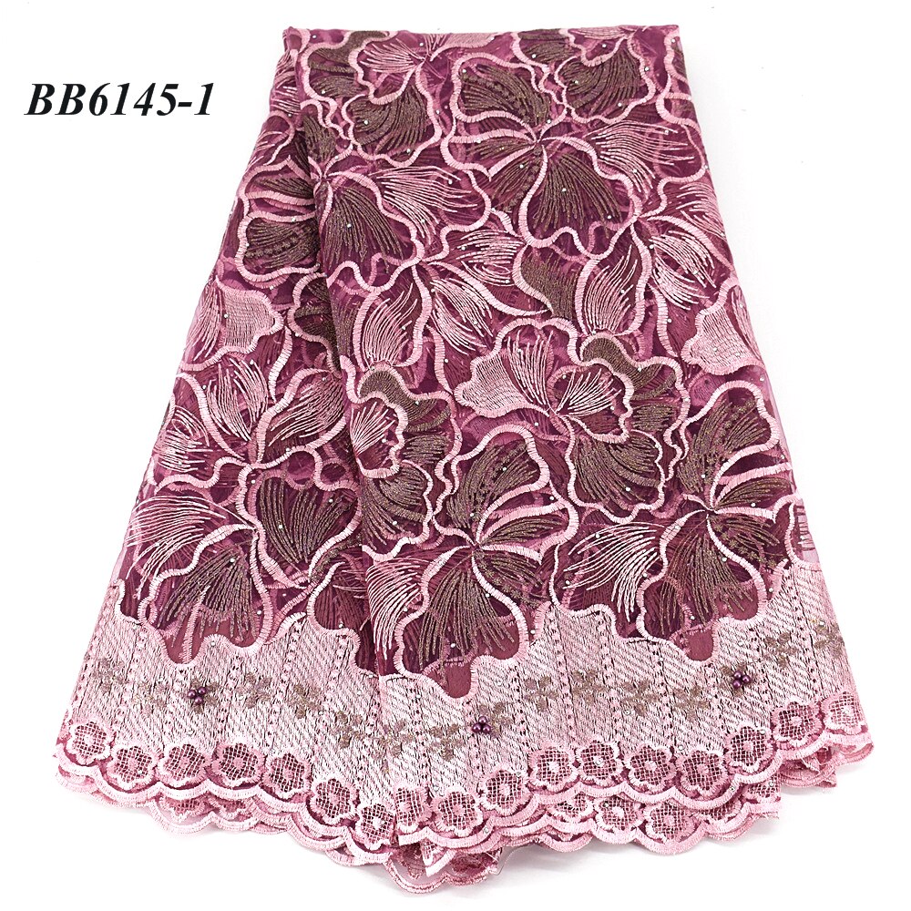 Tela de encaje francés de color vino, parte inferior elástica, malla transparente, estilo barato, 5 yardas