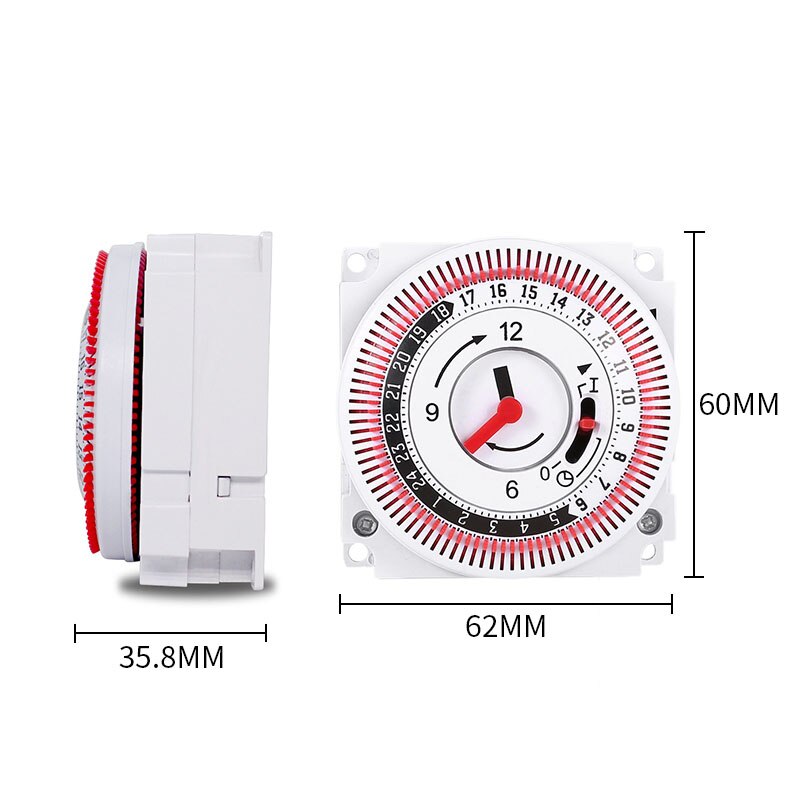 Temporizador mecánico de 250V, temporizador con recordatorio de tiempo, 15min, 24h, controlador de ahorro de energía, interruptor de sincronización Industrial