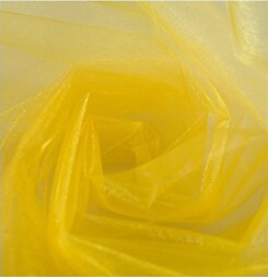 HAOCHU 5 m/partij 150 cm Breed Sheer Crystal Organza Tulle Roll 19 Kleur Shining Stof voor Bruiloft Decoratie Thuis Event Party Decor: Yellow