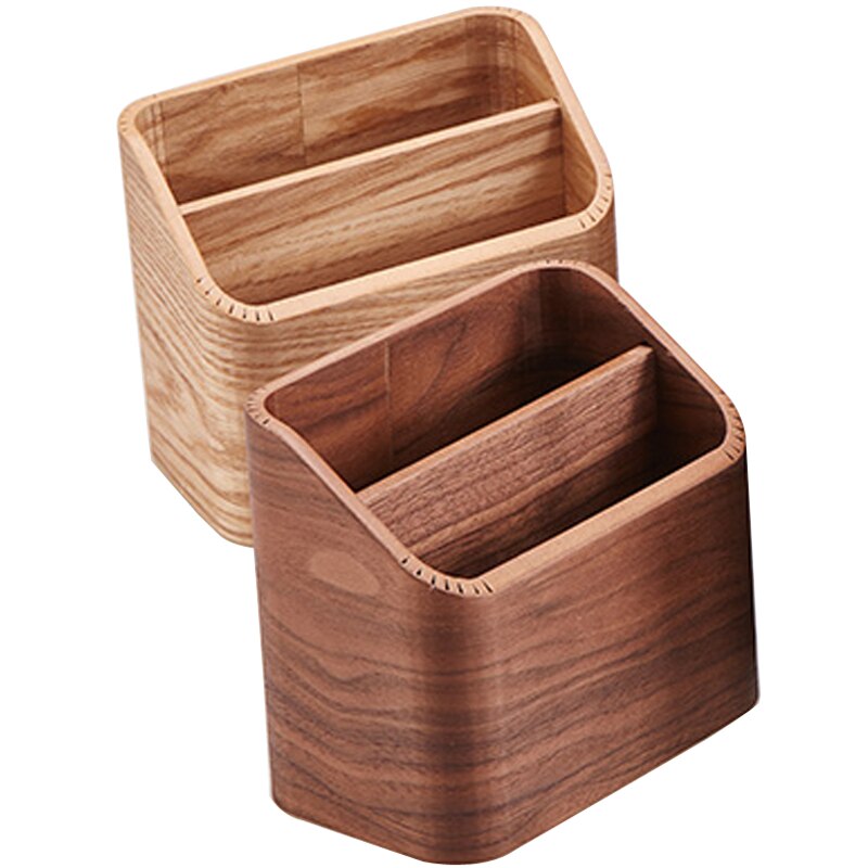 Nature Wood Stationery Holder Desk Organizer Office School Writing Materials Holder Wooden Desktop Organizer Tools Storage Box