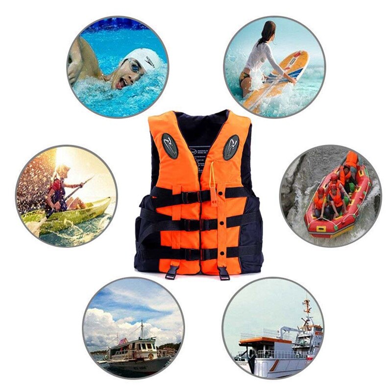 Life Vest Children Adult Reflective Adjustable Waistcoat Jacket with Whistle for Drifting