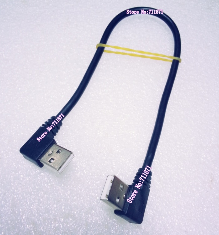 Dezelfde Kant Dubbele Bocht Mannelijk naar Usb-kabel Korte 30 cm Dubbele Haakse 90 Graden Mannelijke USB 2.0 USB2.0 USB2 Kabel Lijn Draad