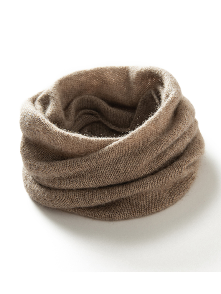 Women 100% Cashmere Bottom Price Tube Scarf Lightweight Neck Ring Warmer Cowl Collar Loop Female Soft Knitting Accessories Girls: camel