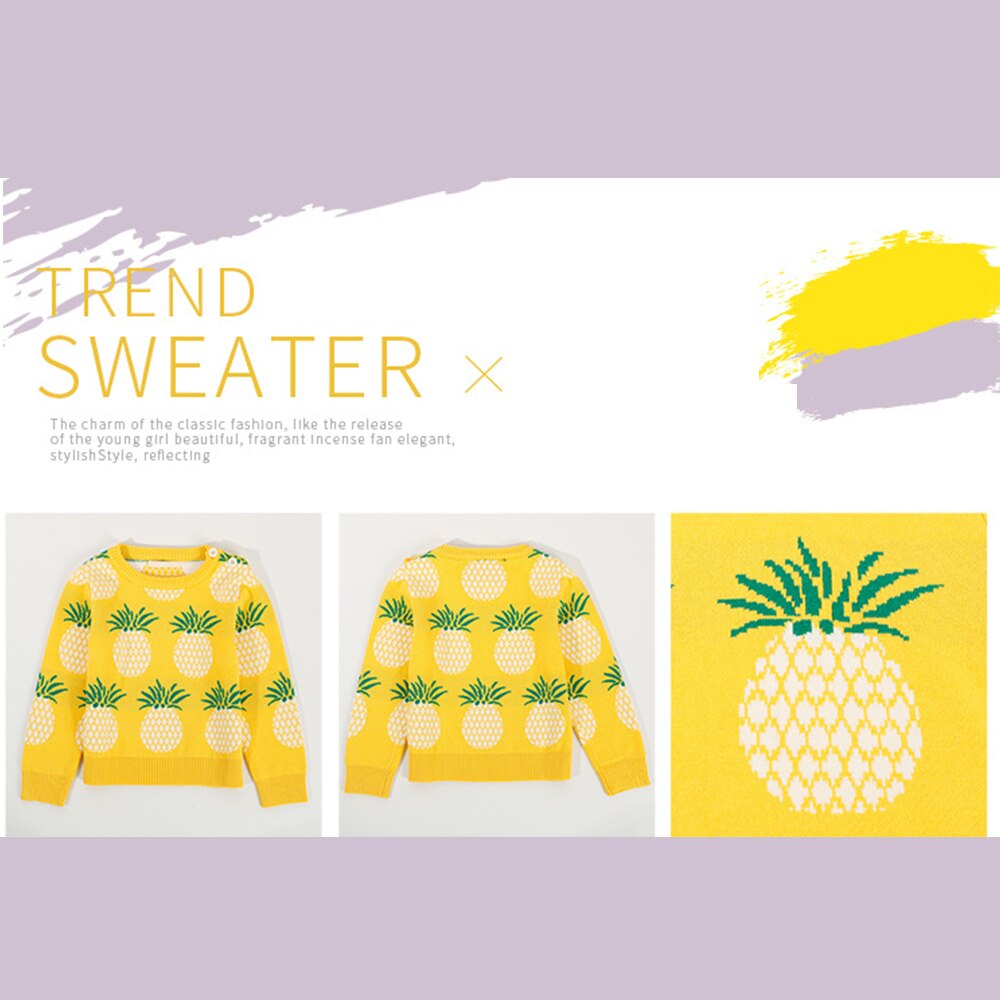Kindertruien ananas gebreide truien kinderen ouder-kind outfit jongens meisjes katoenen kindertrui voor meisjes