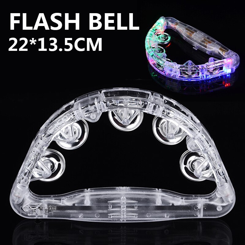 Colorful Flashing Tambourine Sensory LED Light Up Party Handheld Shaking Tambourine Musical Musical Instruments