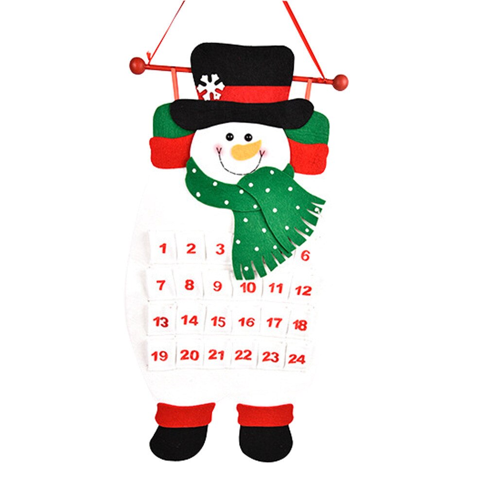 2PC Cartoon Advent Calendars Christmas Old Man Snow Man Deer Calendar Advent Countdown Calendar christmas decorations for home F: WH
