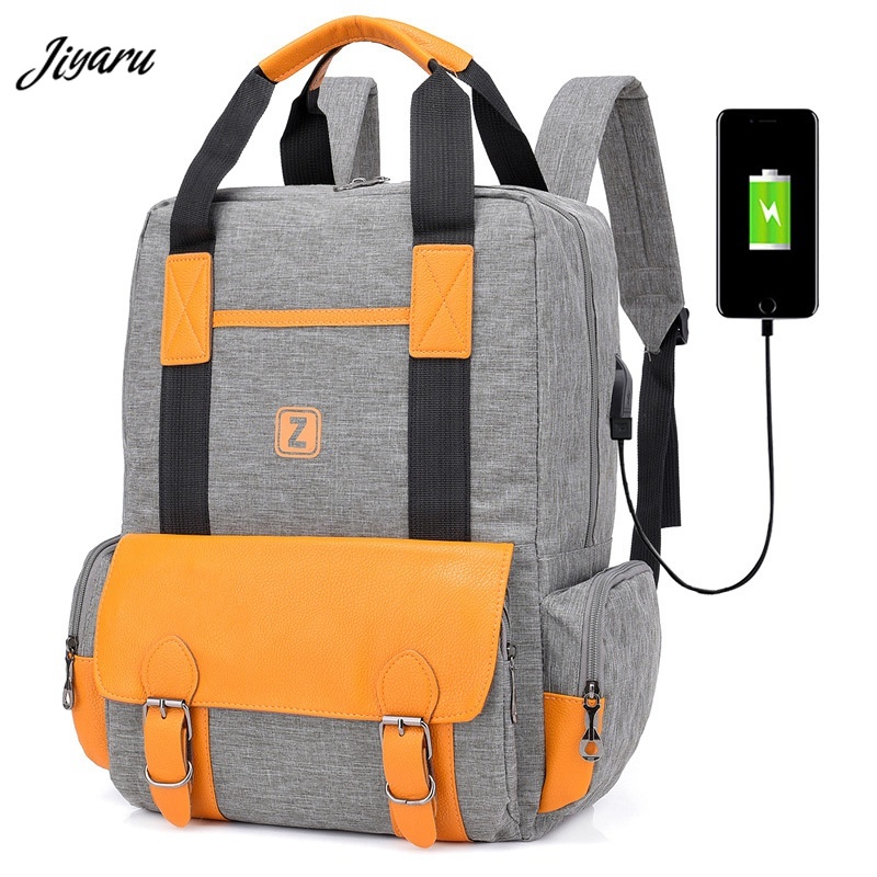 Mode Student Rugzak Tiener Hoge Schooltassen Casual Stijl Rugzak Grote Capaciteit Schooltassen met USB Opladen