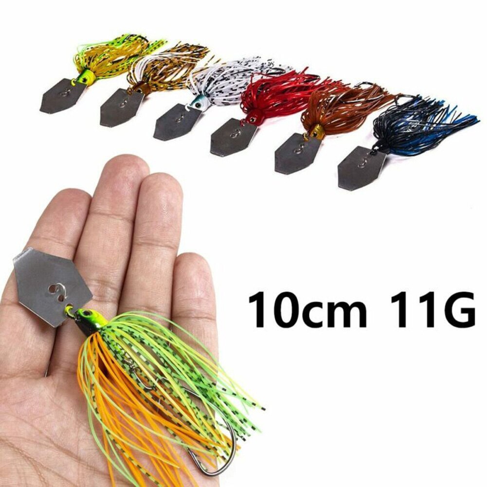 6pcs 11g Chatterbait Blade Bait With Rubber Skirt Buzzbait Fishing Lures Tackle For Freshwater And Saltwater Pecsa