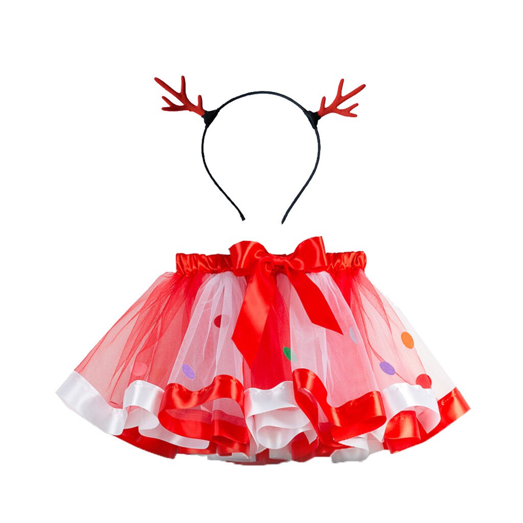 Jupe Tutu de noël pour enfants filles | Avec épingle à cheveux, Costume de princesse pour petites filles, robe de bal d'anniversaire,