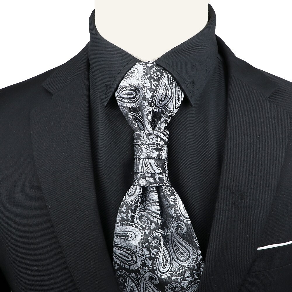 Corbata de Ascot de Cachemira de lujo para hombre, corbata de esmoquin para boda, de negocios, corbata de 10CM con patrón Vintage, accesorios para caballero: Verde militar