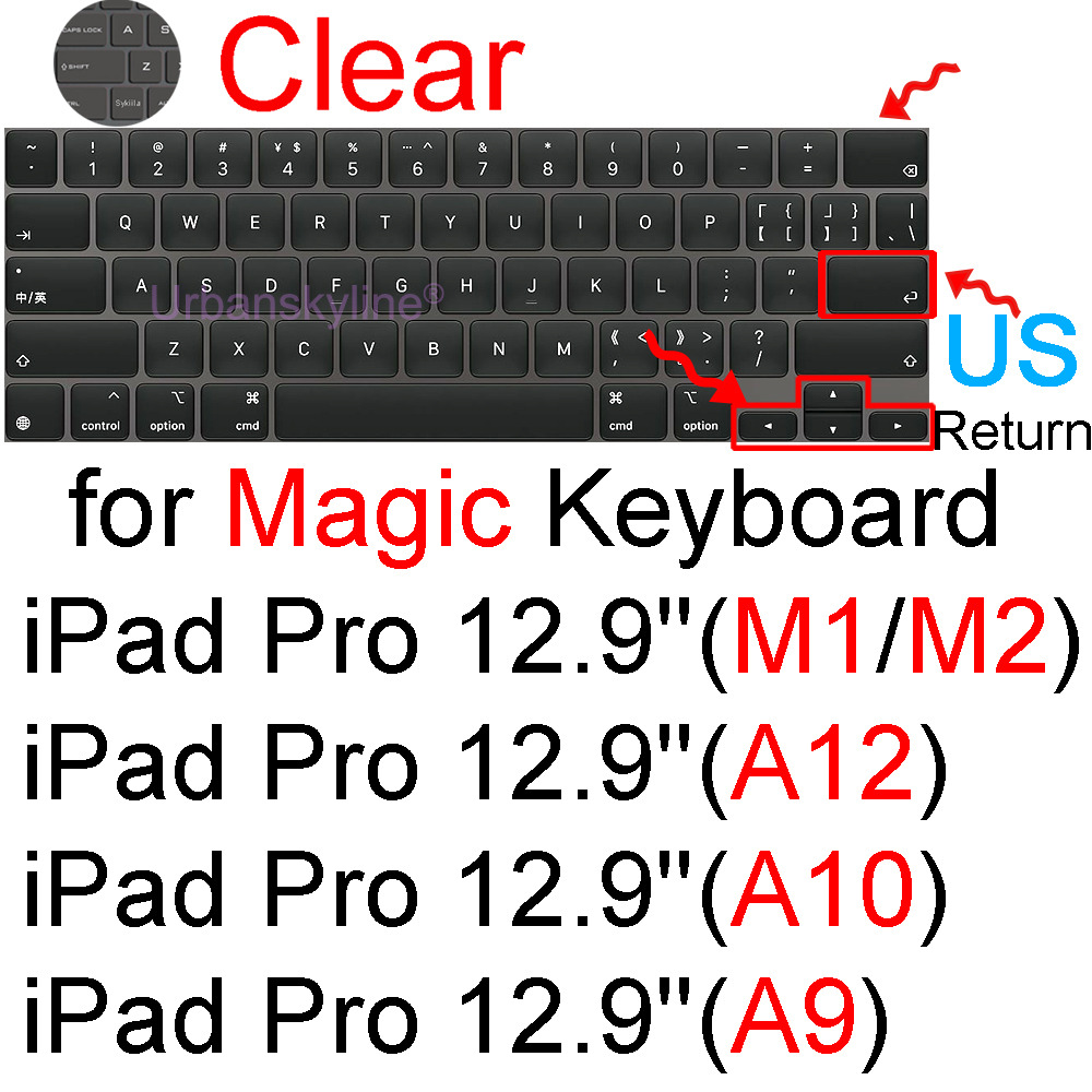 Pokrowiec na klawiaturę do iPada Pro 13 M4 12.9 Magic Keyboard Air 11 M3 10 10.5 10.9 M2 M1 Smart Case Folio Silicone Protector Skin TPU: FIOLETOWY