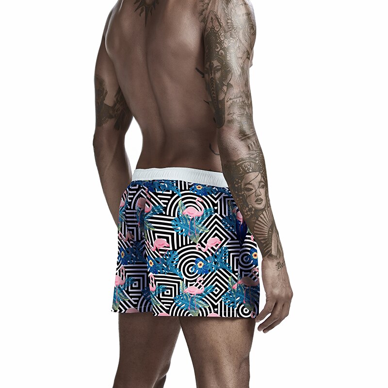 Pantalones cortos de playa con estampado de flamenco para Hombre, Bermudas masculinas, Banador, de secado rápido, talla XL