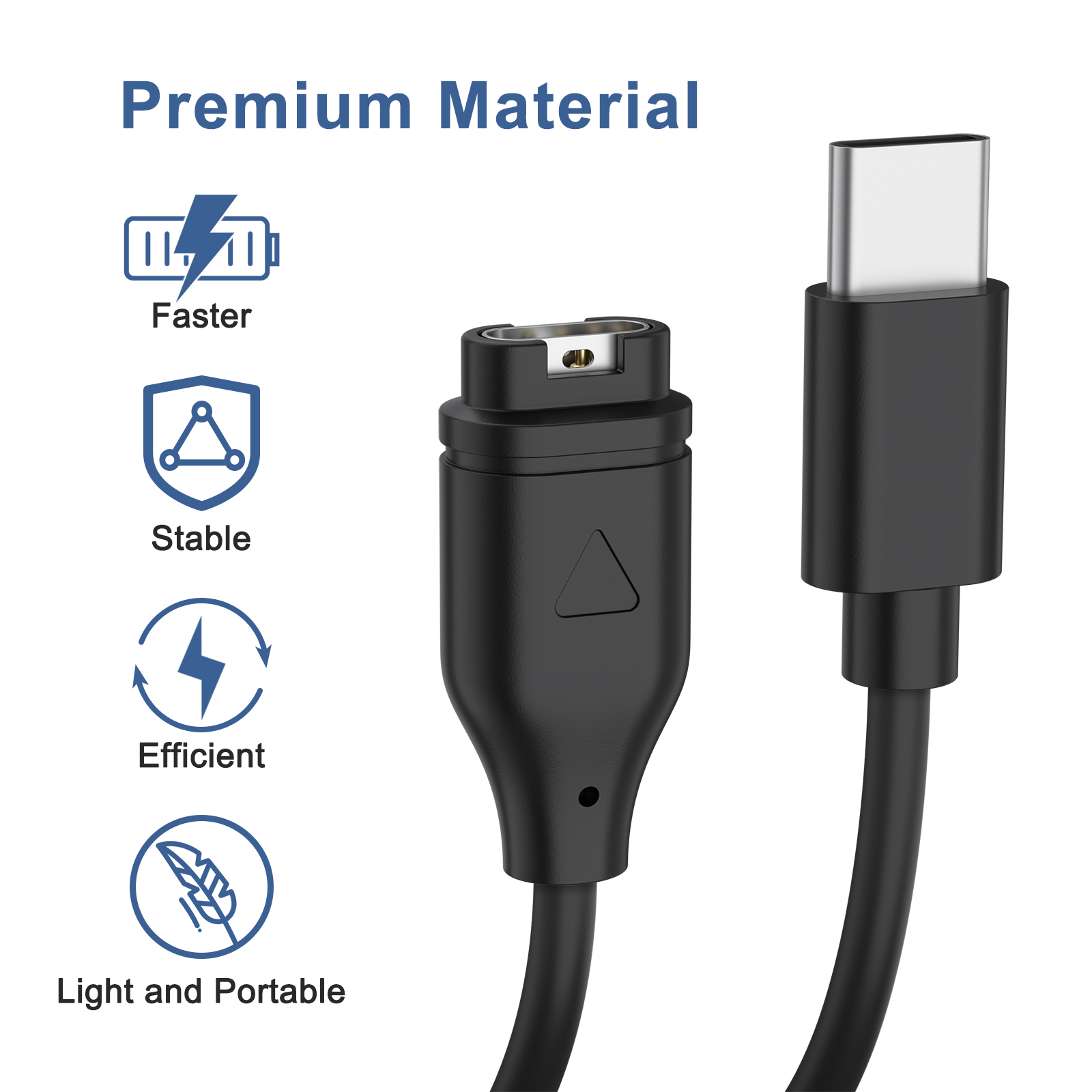50cm Ladekabel für Garmin Instinkt 2 Fenix 5/6/7 Venu 2 Sq2/3/3S Vivoactive4/4S/3 Quatix 5/7/7Profi Vorläufer 255/955/265