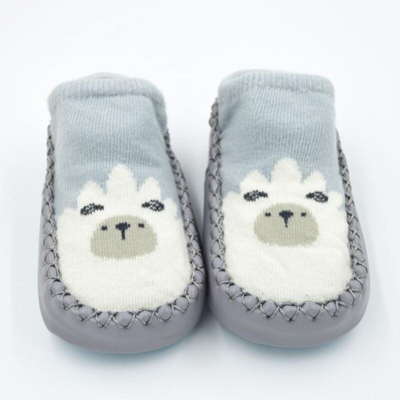 Cartoon Lion Duck Baby Socks With Rubber kids Socks Cartoon Sock Infant Baby Anti-slip Floor Socks Leather Sole