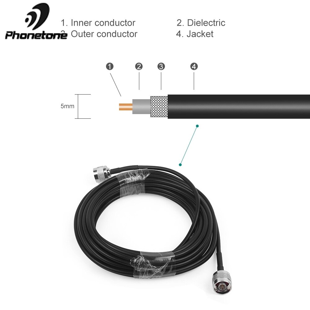 Cabo Coaxial RJ316 10 M GSM Impulsionador Repetidor Cabo N macho para macho N Baixa Perda para a Conexão de sinal de celular repetidor para Antena