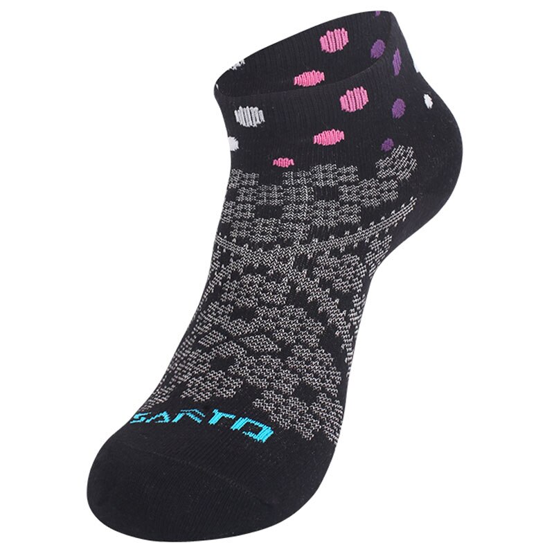 Calcetín deportivo SANTO para hombre, de verano, para exteriores, secado rápido, , para trotar, transpirable, cómodo, fino corto, calcetines de 3 par/lote: women black M