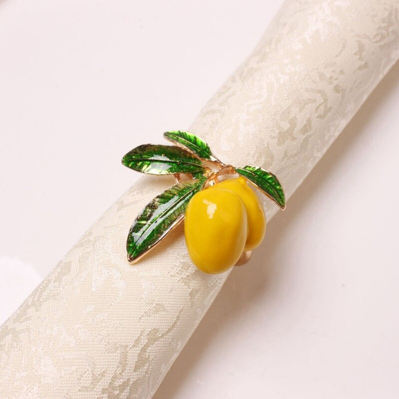 6 stk citron serviet ring serviet ring borddekoration: Guld