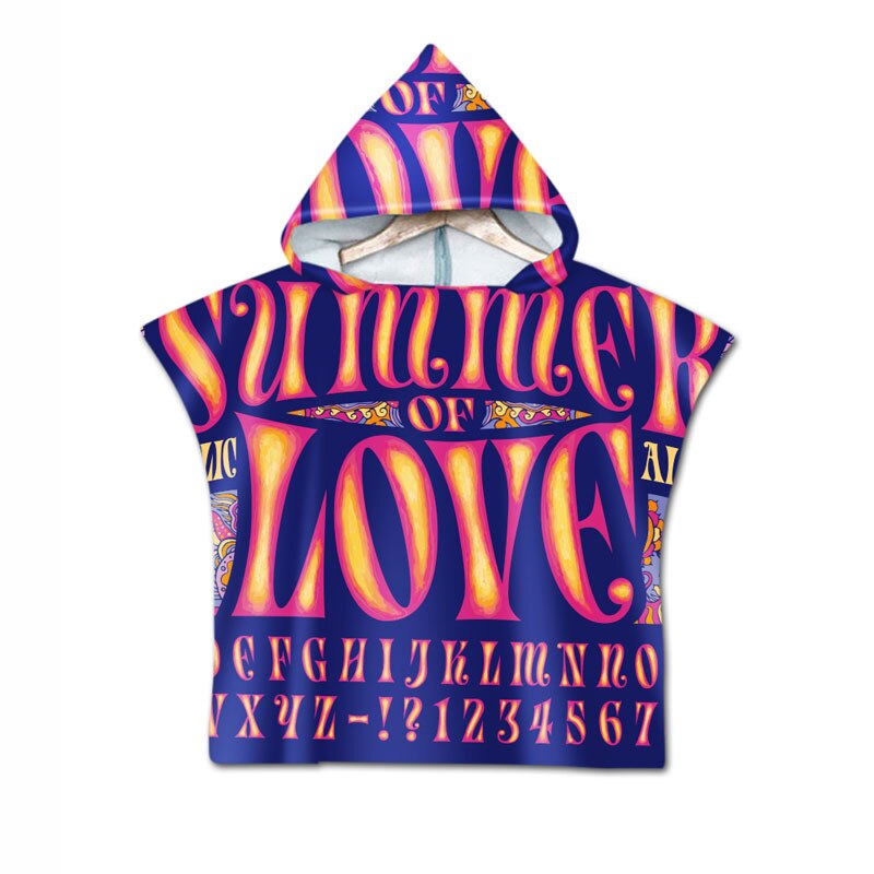 Englisch Letters Worte Mikrofaser Strand Handtuch Sommer Bad Handtücher Für Erwachsene Sport Schwimmen Pool Poncho Mit Kapuze Handtuch: Kids type 8