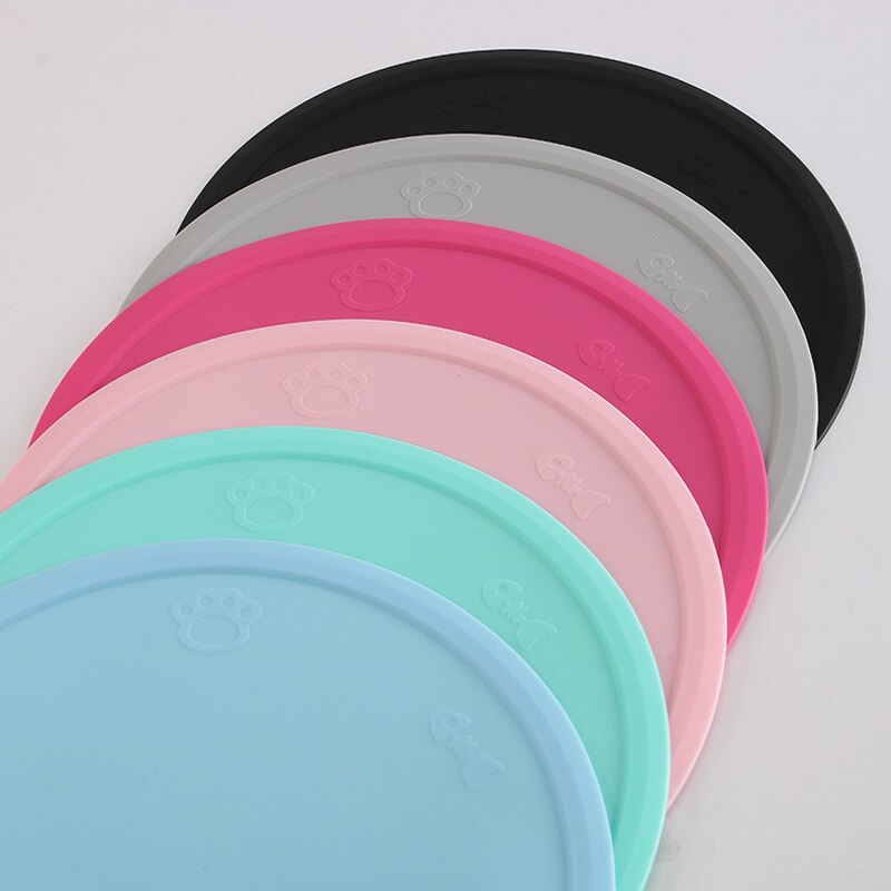 Silicone Waterproof Pet Feeding Mat Double Dog Bowls Dog Wear-resistant Pet Water Food Holder Cat Feed Bowl Mats