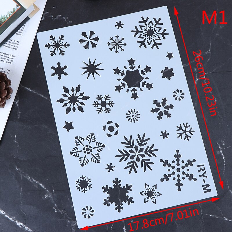 S M L śnieg święta bożego narodzenia śnieżynka DIY szablony warstwowe malowanie kolorowanka szablon zimowy wytłaczanie dekoracyjne: Fluorescencji Żółty