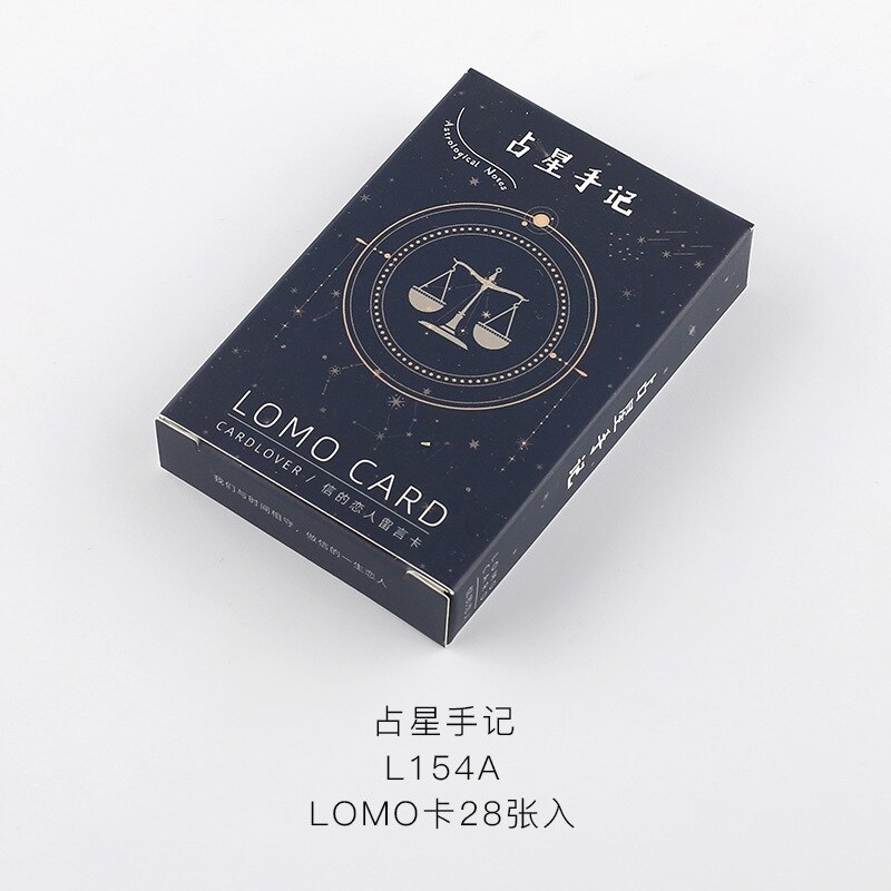 Lomo-marcapáginas de astrología de dibujos animados, tarjeta pequeña grabable, decoración de diario, papel de felicitación, papelería de , 28 Uds.