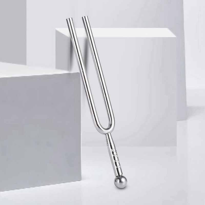 2 Pcs Tuning Fork with Soft Shell Case & C523 Instrument Tuner Silver Tone Metal Tuning Fork, 440 Hz & 523Hz