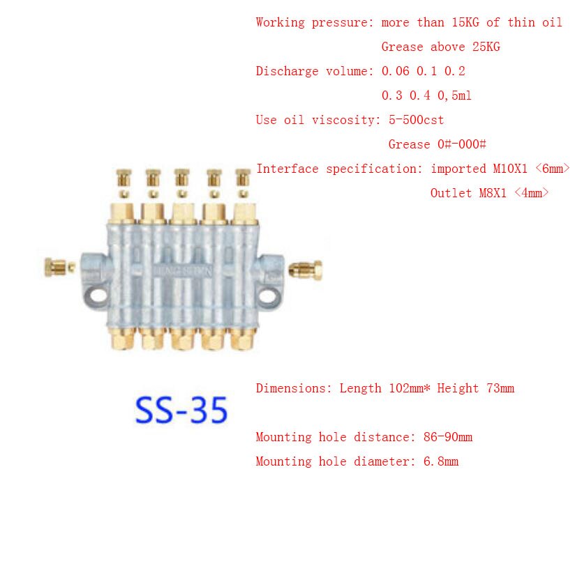 1PC Volumetric Oil Distributor 2-6 Way Lube Oil Piston Distributor Value Manifold Block For Lube Pump CNC Machine Tool Lathe: 14