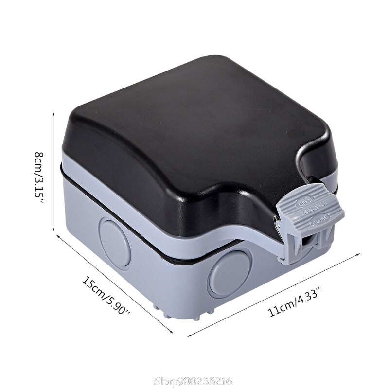 External Outdoor IP66 1 Slot Wall Socket Dustproof Surface-Mounted Protective Contact Weatherproof Adapter S27 20