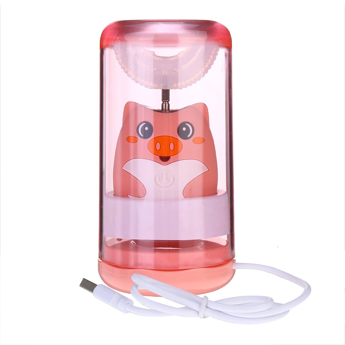 360° Sonic Automatic Electric Toothbrush With UV Light for Aged 2-13 Kid 3 Modes USB Charging IPX7 Waterproof Whitening Teeth: Pink Pig 2-6