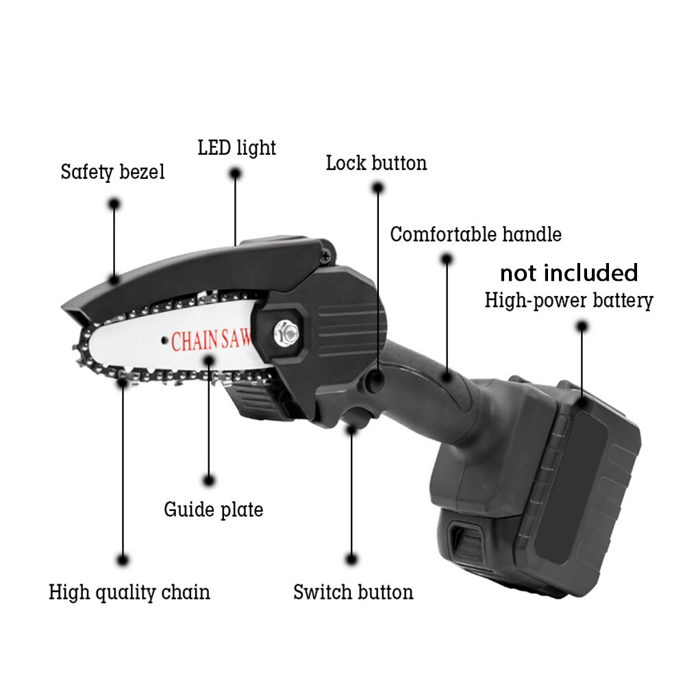 Mini Electric Saw Portable Electric Pruning Saw Small Wood Spliting Chainsaw One-handed Woodworking Tool for Garden Orchard